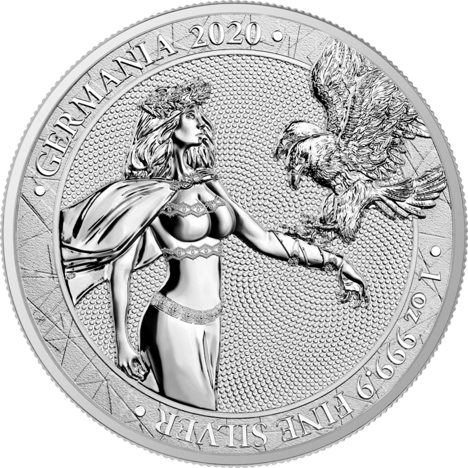 1 Oz Silver Coin 2020 5 Mark Germania BU First Strike in Slab - Slight Toning-classypw.com-2