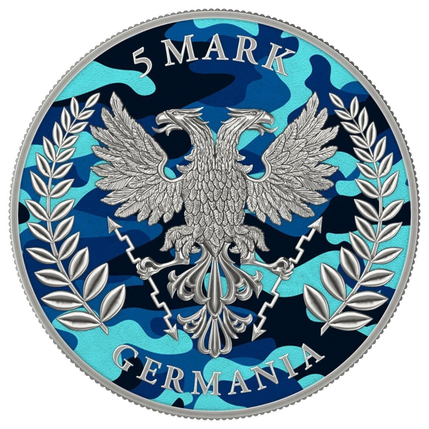 1 Oz Silver Coin 2020 5 Mark Germania Camouflage Edition - Air Force-classypw.com-1