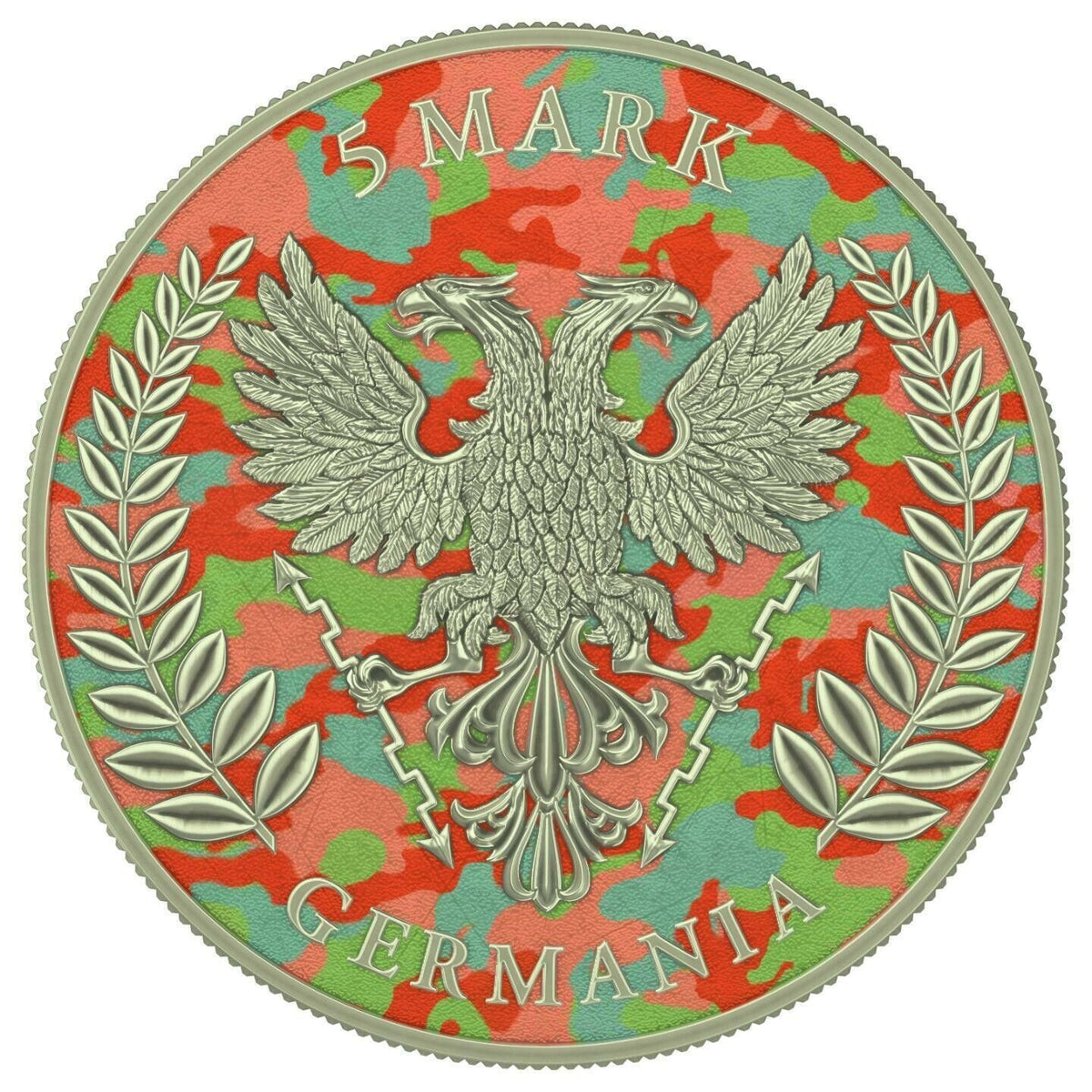 1 Oz Silver Coin 2020 5 Mark Germania Camouflage Edition - Apennines-classypw.com-2