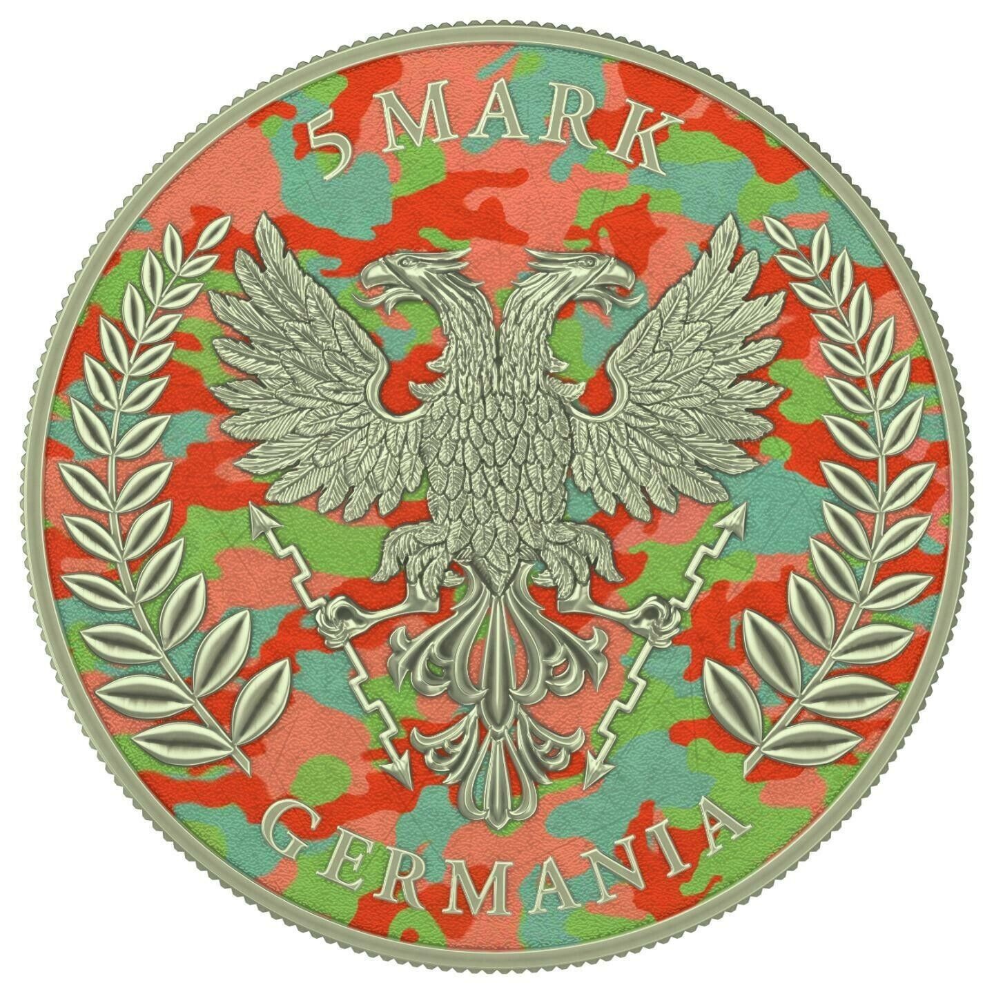 1 Oz Silver Coin 2020 5 Mark Germania Camouflage Edition - Apennines-classypw.com-2