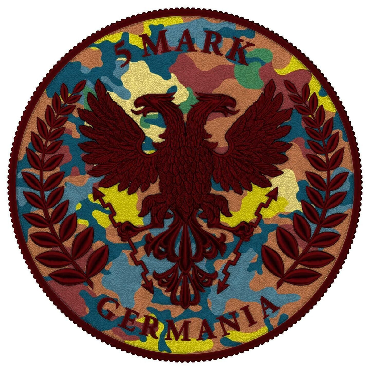 1 Oz Silver Coin 2020 5 Mark Germania Camouflage Edition - Ardennes-classypw.com-2