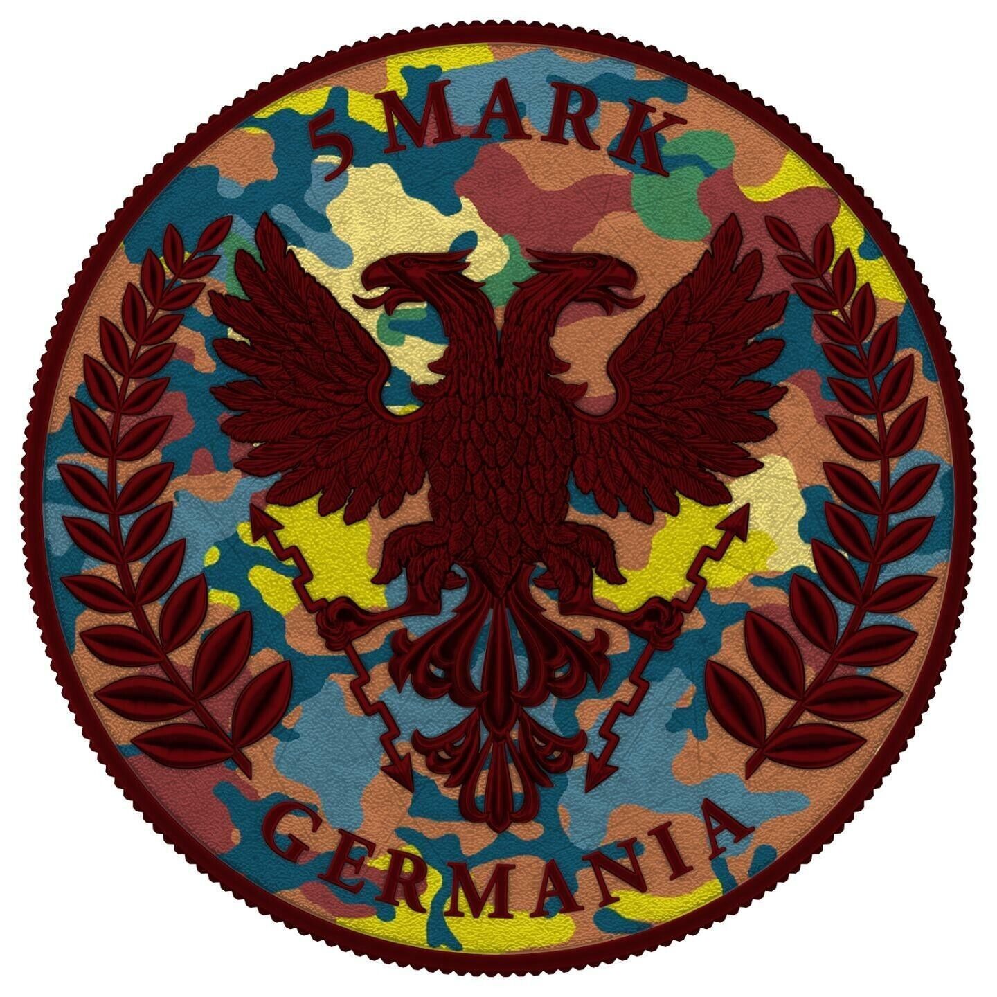 1 Oz Silver Coin 2020 5 Mark Germania Camouflage Edition - Ardennes-classypw.com-2