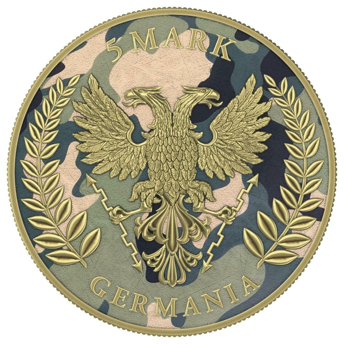 1 Oz Silver Coin 2020 5 Mark Germania Camouflage Edition - Camelia-classypw.com-2