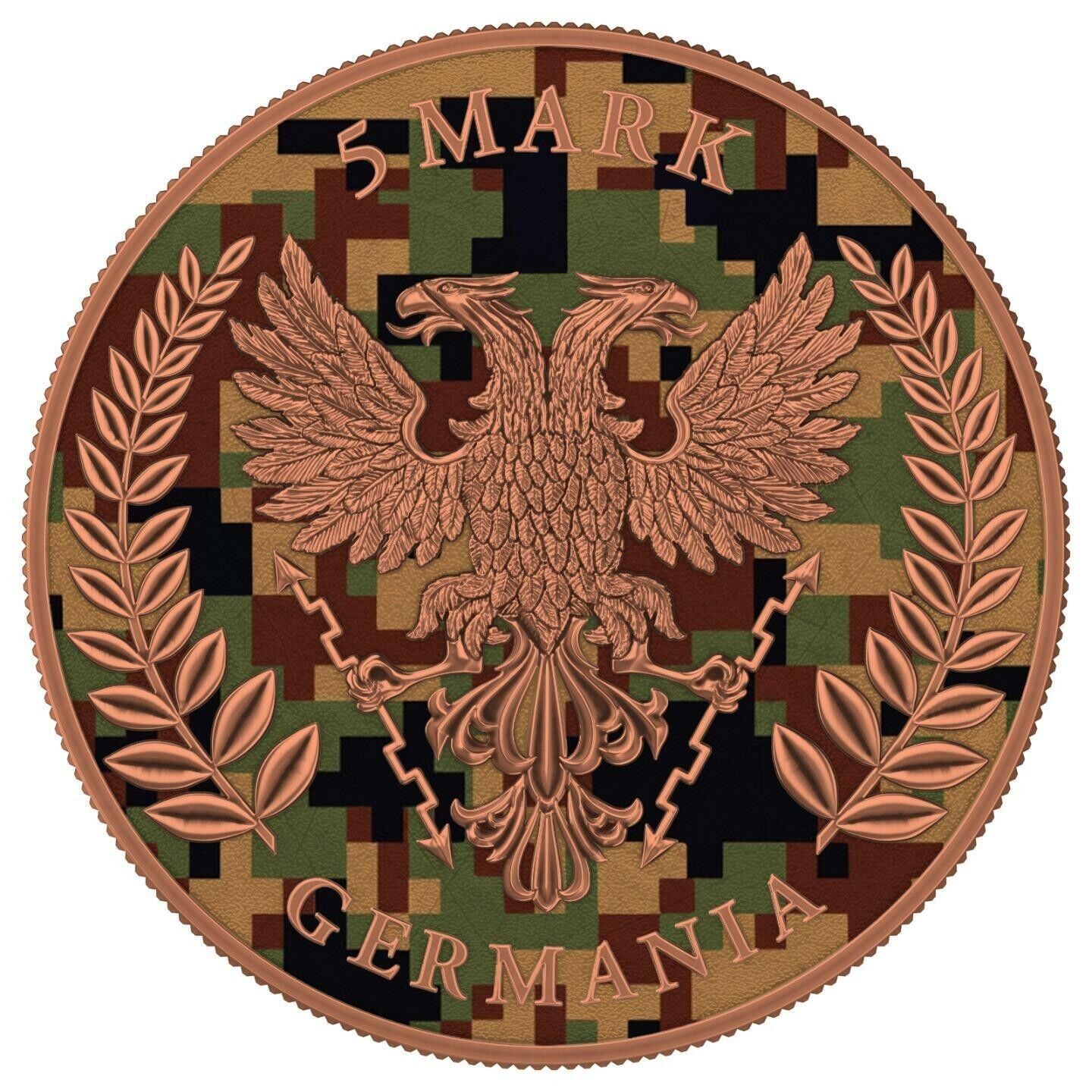 1 Oz Silver Coin 2020 5 Mark Germania Camouflage Edition - East-classypw.com-2
