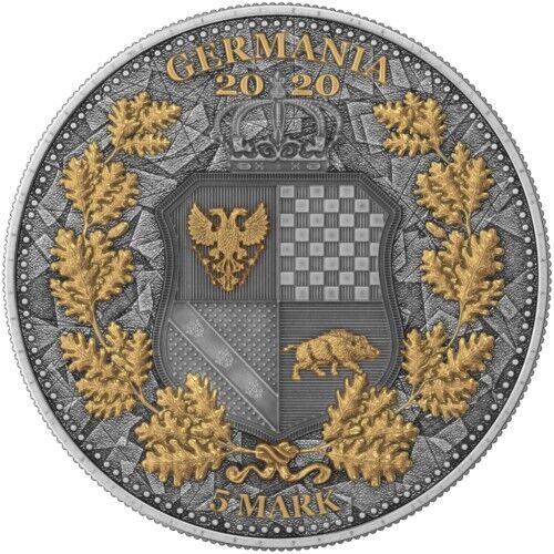 1 Oz Silver Coin 2020 5 Mark Italia & Germania Allegories - Color Holo Round-classypw.com-2