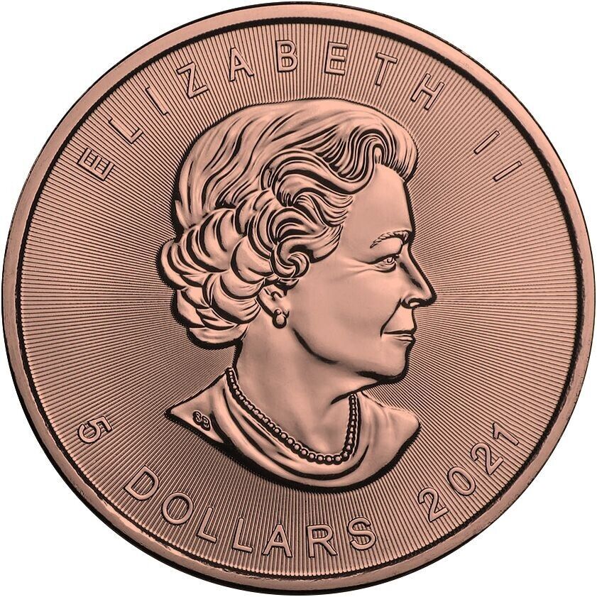 1 Oz Silver Coin 2021 $5 Canada Maple Leaf Big Family Pink Bejeweled Colored-classypw.com-3