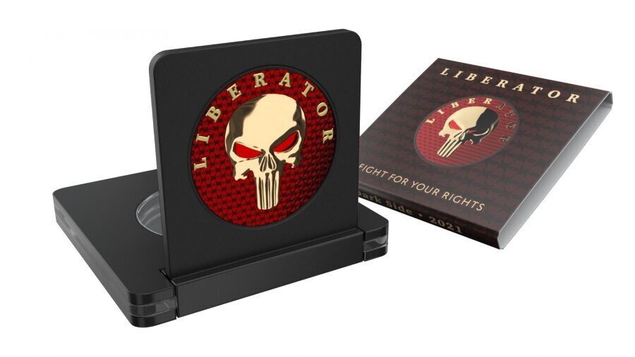 1 Oz Silver Coin Dark Side 2021 One Soul THE LIBERATOR Skull Gold Red Black-classypw.com-3
