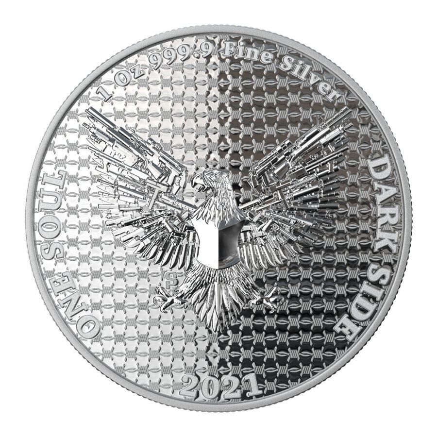 1 Oz Silver Coin Dark Side 2021 One Soul THE LIBERATOR Skull Silver Round Proof-classypw.com-3