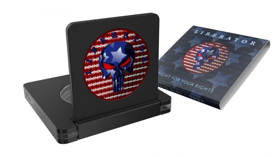 1 Oz Silver Coin Dark Side 2021 One Soul THE LIBERATOR Skull USA Flag-classypw.com-3