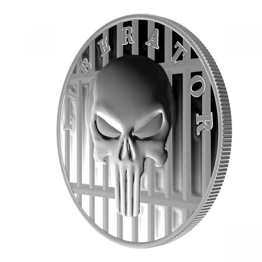 1 Oz Silver Coin Dark Side 2022 One Soul THE LIBERATOR Skull Silver Proof-classypw.com-2