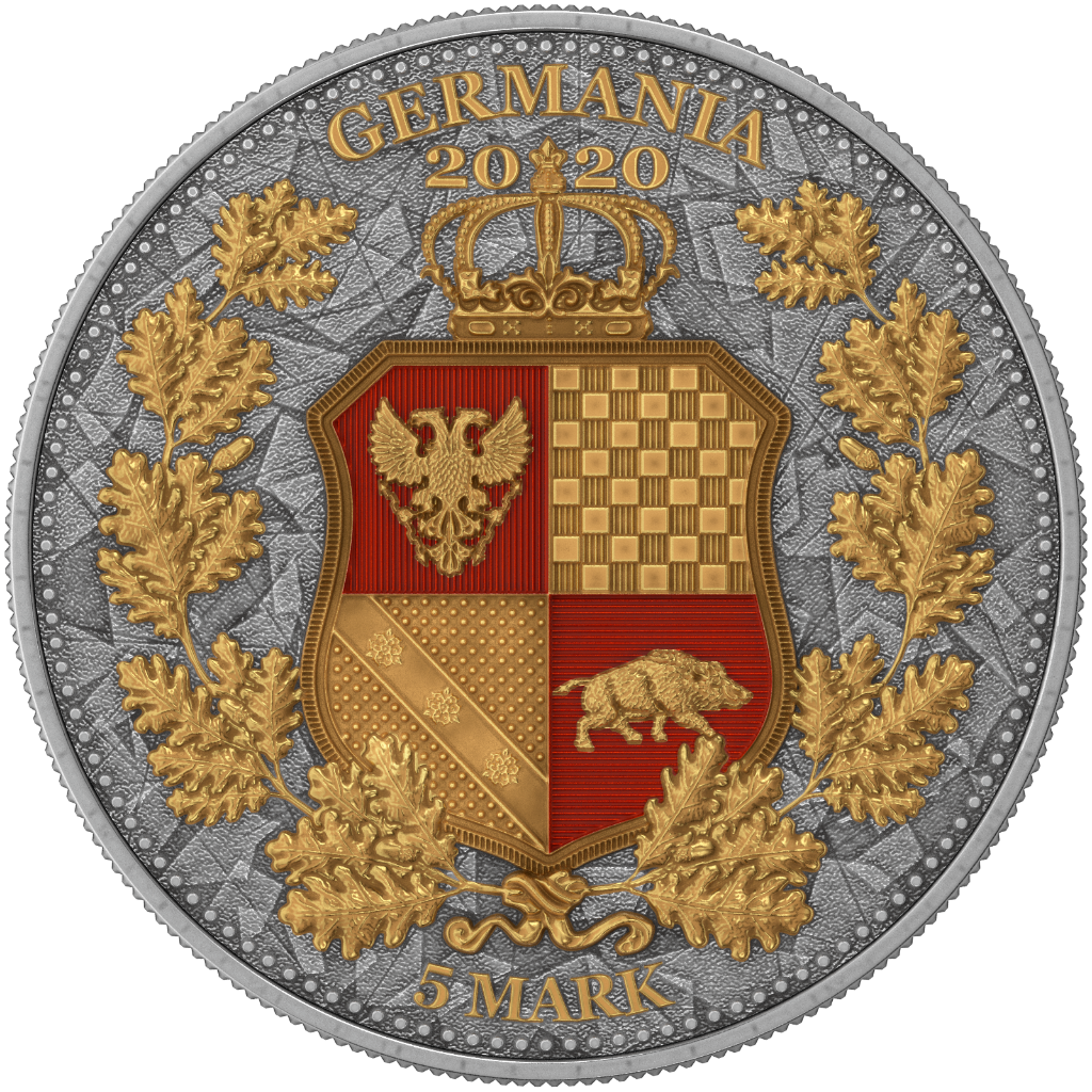 10 - 1 Oz Silver Coin 2020 5 Mark Italia & Germania Allegories - Full Color Set-classypw.com-13