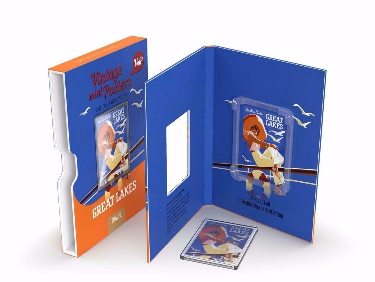 1/2 Oz Silver Coin 2015 Niue $1 Vintage Mini Posters Great Lakes only 1000 Made-classypw.com-2