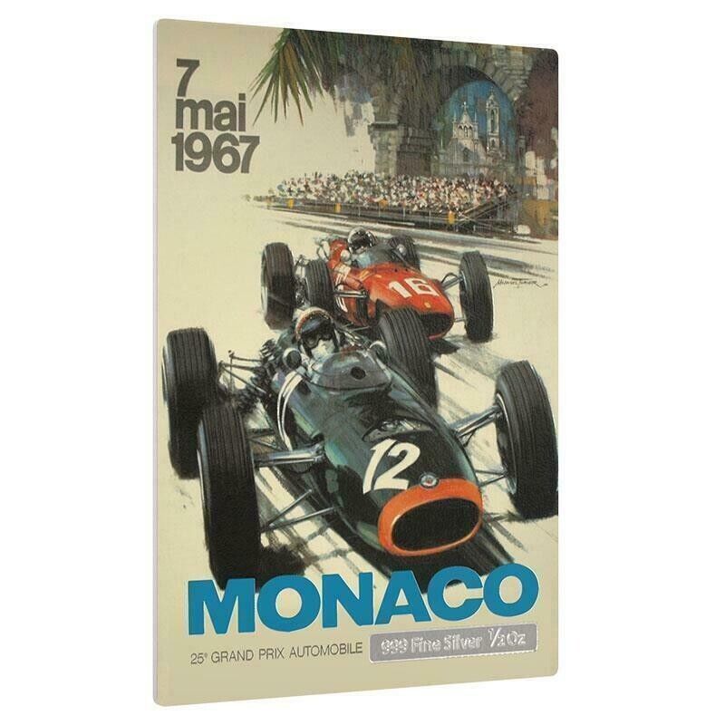 1/2 Oz Silver Coin 2015 Niue $1 Vintage Mini Posters Monaco Grand Prix 1000 Made-classypw.com-5