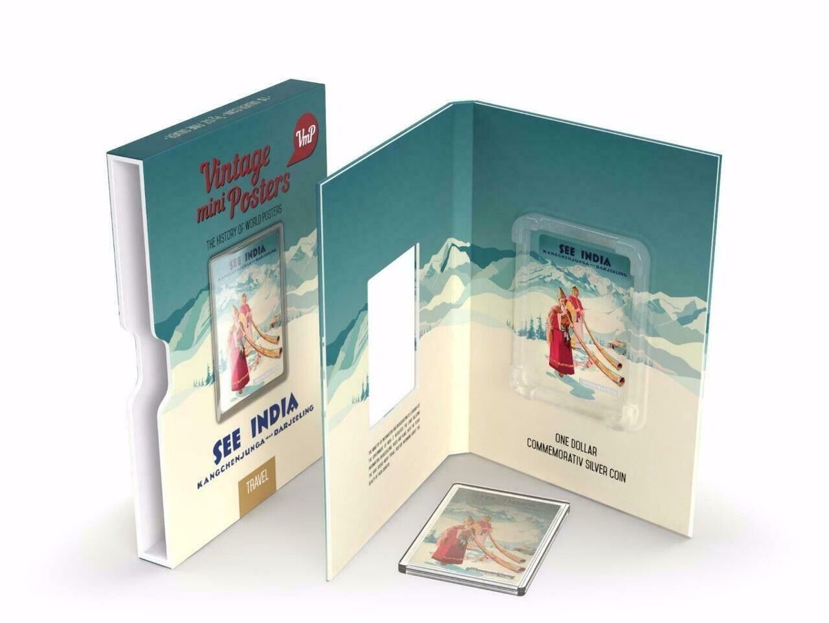 1/2 Oz Silver Coin 2015 Niue $1 Vintage Mini Posters See India only 1000 Made-classypw.com-2