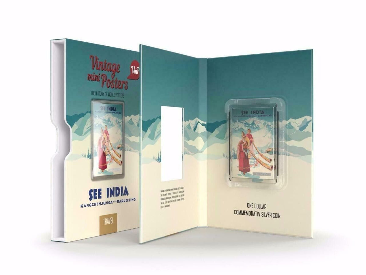 1/2 Oz Silver Coin 2015 Niue $1 Vintage Mini Posters See India only 1000 Made-classypw.com-4