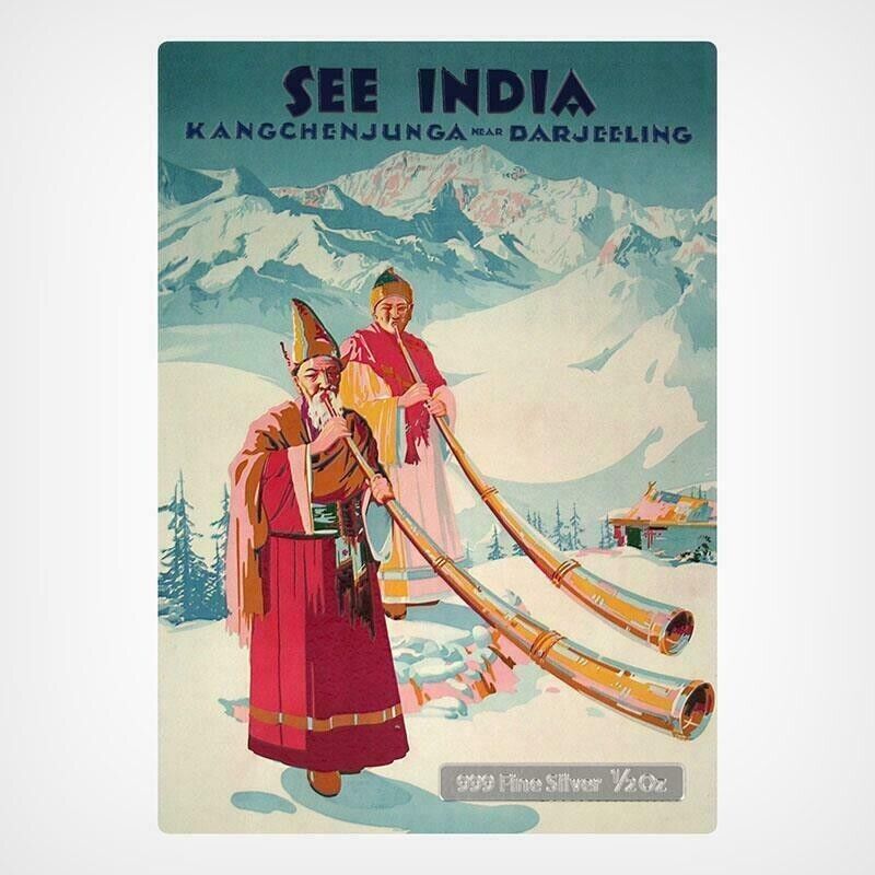 1/2 Oz Silver Coin 2015 Niue $1 Vintage Mini Posters See India only 1000 Made-classypw.com-7