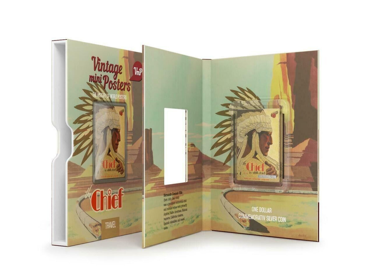 1/2 Oz Silver Coin 2015 Niue $1 Vintage Mini Posters The Chief only 1000 Made-classypw.com-7