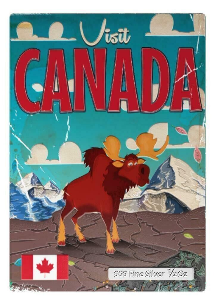 1/2 Oz Silver Coin 2015 Niue $1 Vintage Mini Posters Visit Canada only 1000 Made-classypw.com-7