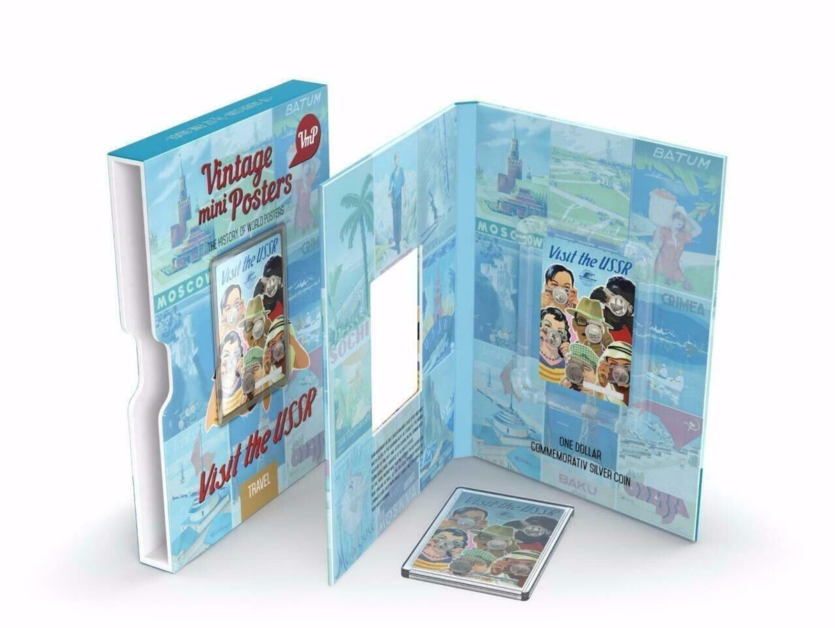 1/2 Oz Silver Coin 2015 Niue $1 Vintage Mini Posters Visit The USSR 1000 Made-classypw.com-2