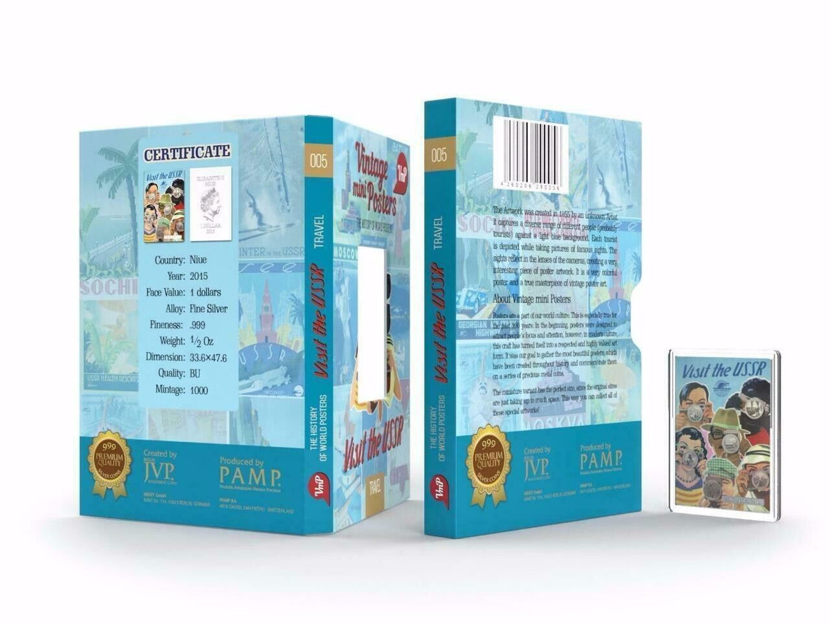1/2 Oz Silver Coin 2015 Niue $1 Vintage Mini Posters Visit The USSR 1000 Made-classypw.com-4