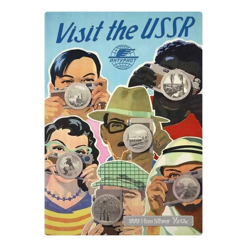 1/2 Oz Silver Coin 2015 Niue $1 Vintage Mini Posters Visit The USSR 1000 Made-classypw.com-7