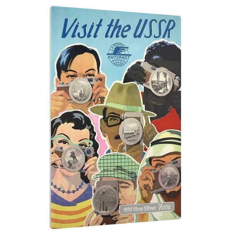 1/2 Oz Silver Coin 2015 Niue $1 Vintage Mini Posters Visit The USSR 1000 Made-classypw.com-9