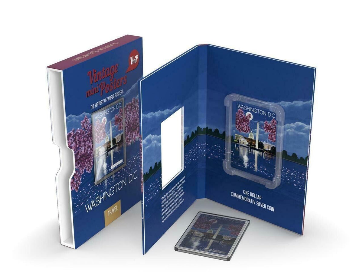 1/2 Oz Silver Coin 2015 Niue $1 Vintage Mini Posters Washington D.C. 1000 Made-classypw.com-2