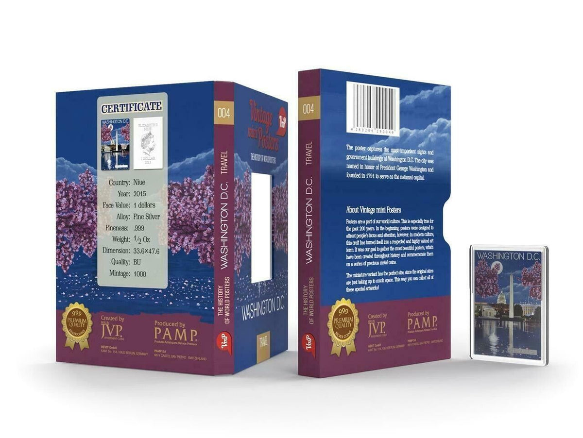 1/2 Oz Silver Coin 2015 Niue $1 Vintage Mini Posters Washington D.C. 1000 Made-classypw.com-3