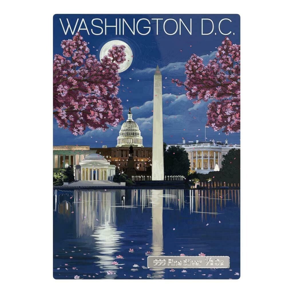 1/2 Oz Silver Coin 2015 Niue $1 Vintage Mini Posters Washington D.C. 1000 Made-classypw.com-7