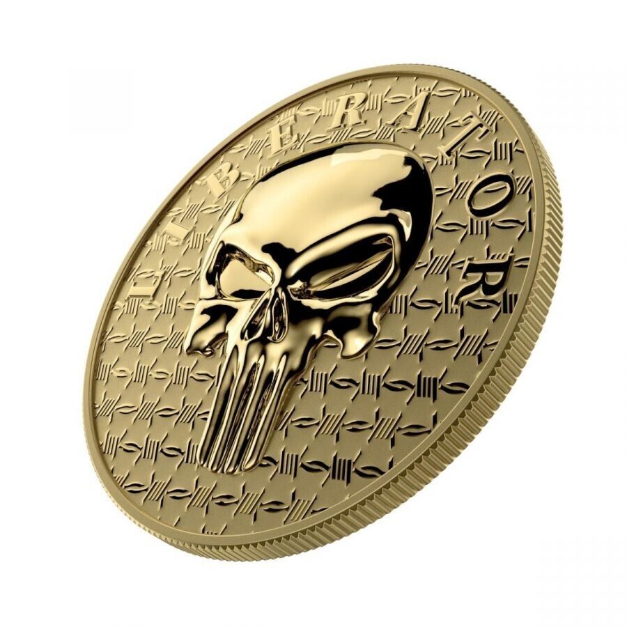 1g 24K 9999 Fine Gold Dark Side 2021 2 Soul THE LIBERATOR Skull w/ coin capsule-classypw.com-2