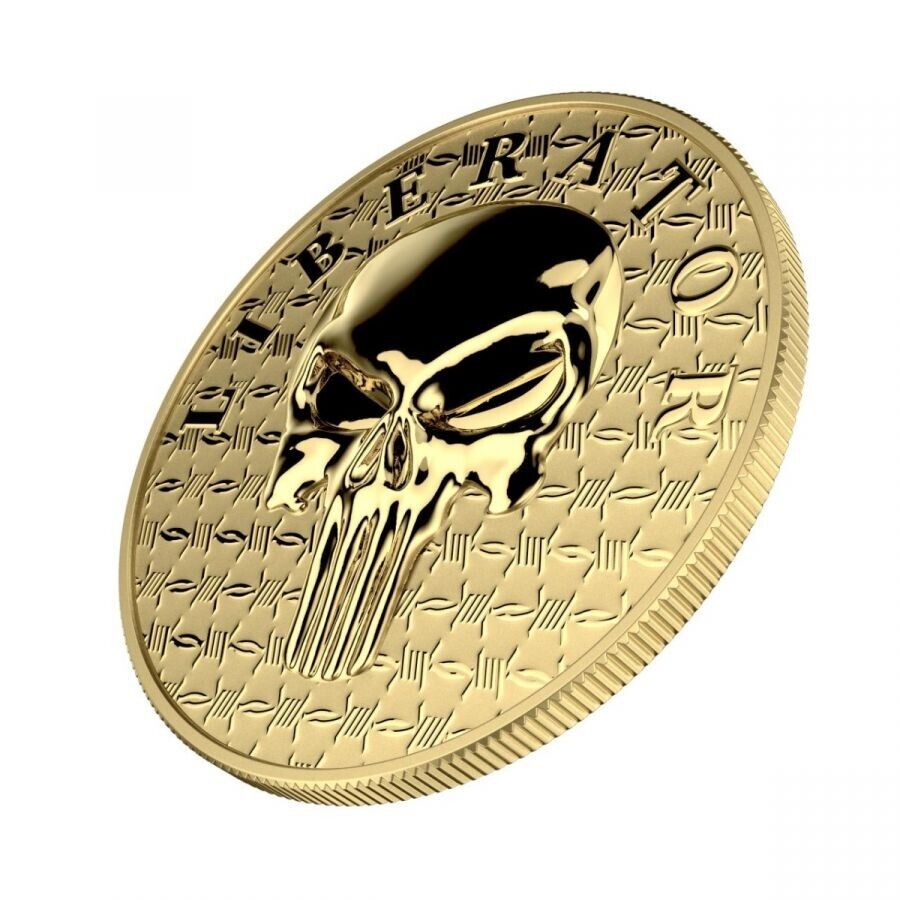 1g 24K 9999 Fine Gold Dark Side 2021 2 Soul THE LIBERATOR Skull w/ coin capsule-classypw.com-3