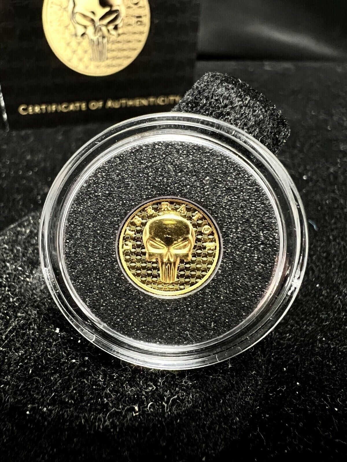 1g 24K 9999 Fine Gold Dark Side 2021 2 Soul THE LIBERATOR Skull w/ coin capsule-classypw.com-7