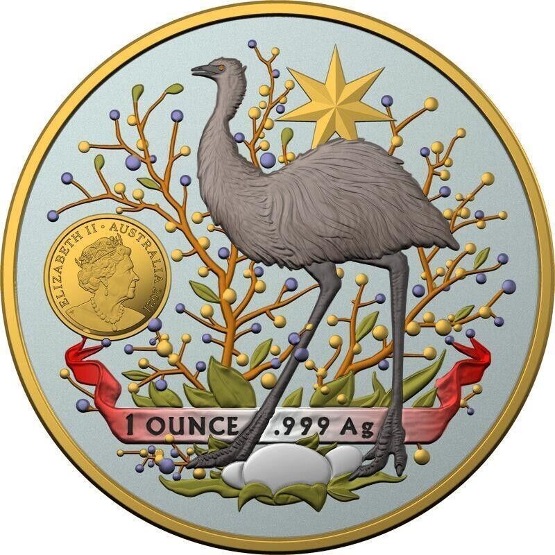 2 - 1 Oz Silver Coin Set 2021 $1 Australian Coat of Arms Kangaroo and Emu Color-classypw.com-11