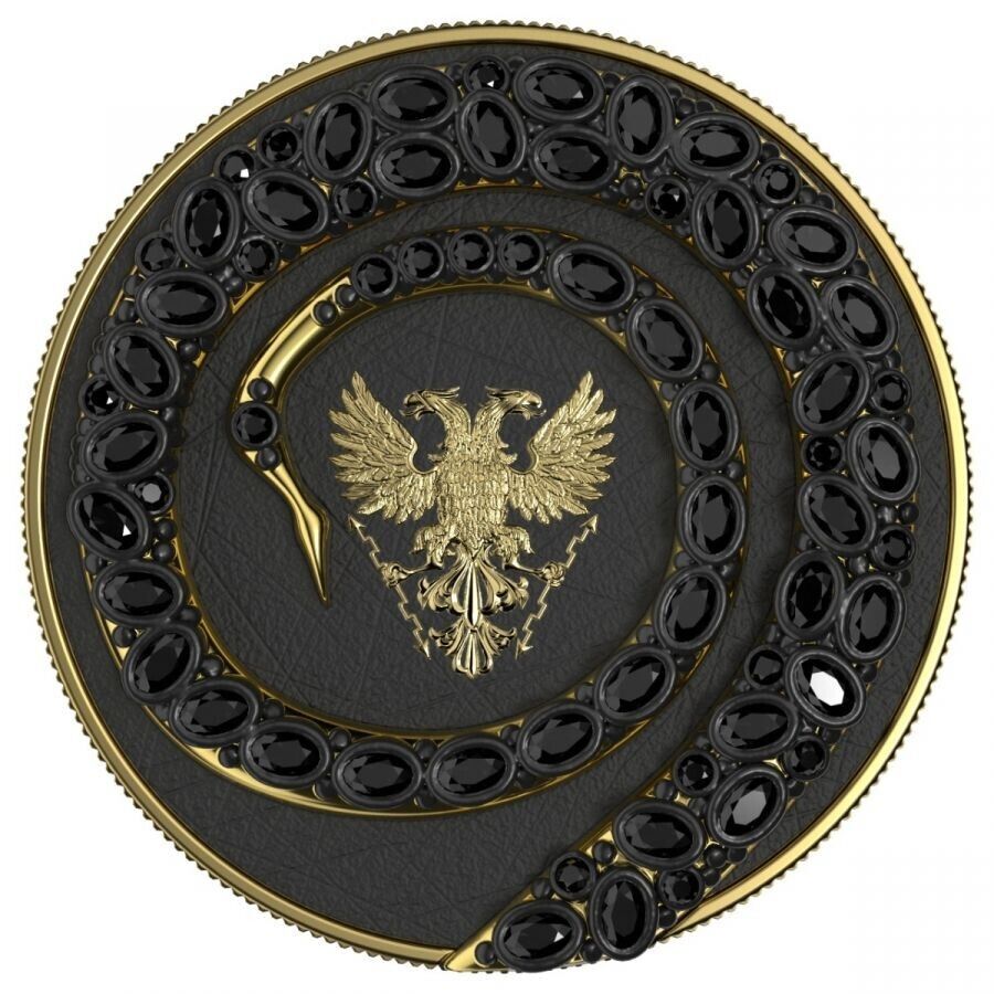 2 X 1 Oz Silver Coin 2020 5 Mark Fafnir Set - Black Gold Carapace No 2 Crystals-classypw.com-4