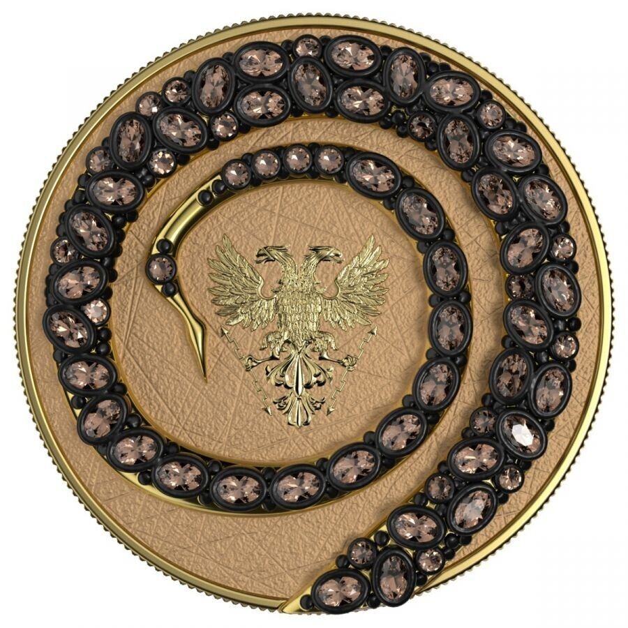 2 X 1 Oz Silver Coin 2020 5 Mark Fafnir Set - Black Gold Carapace No 2 Crystals-classypw.com-7