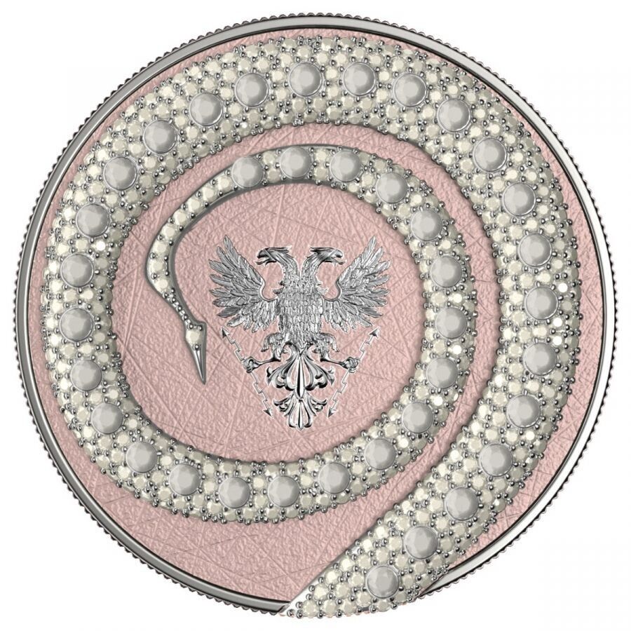 2 X 1 Oz Silver Coin 2020 5 Mark Fafnir Set - Blue Pink No 1 Big Dots Crystals-classypw.com-6