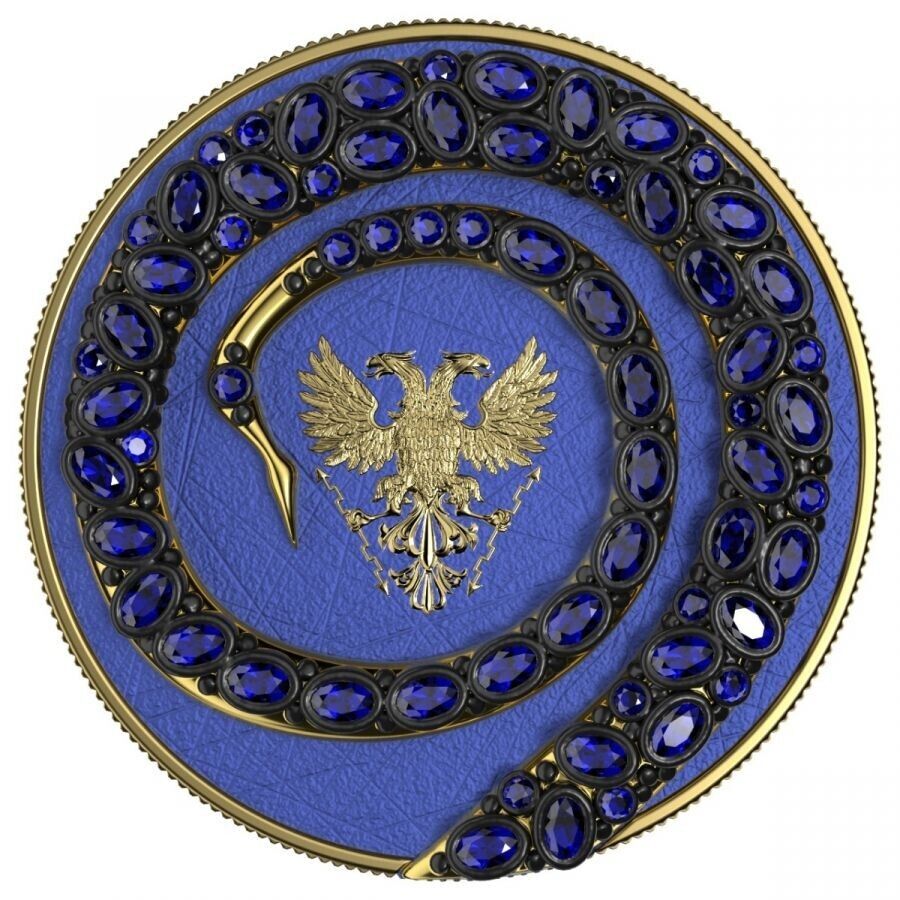 2 X 1 Oz Silver Coin 2020 5 Mark Fafnir Set - Blue Purple Carapace No 1 Crystals-classypw.com-7