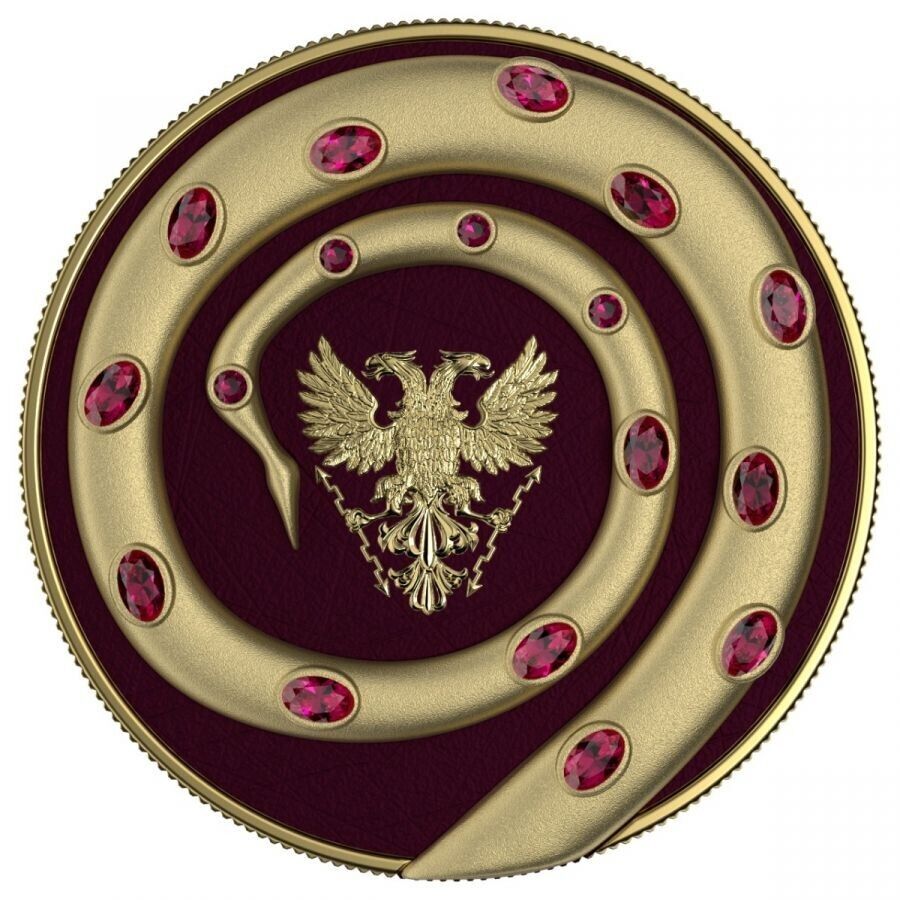 2 X 1 Oz Silver Coin 2020 5 Mark Fafnir Set - Gold Gloss and Gold Matte Crystals-classypw.com-12