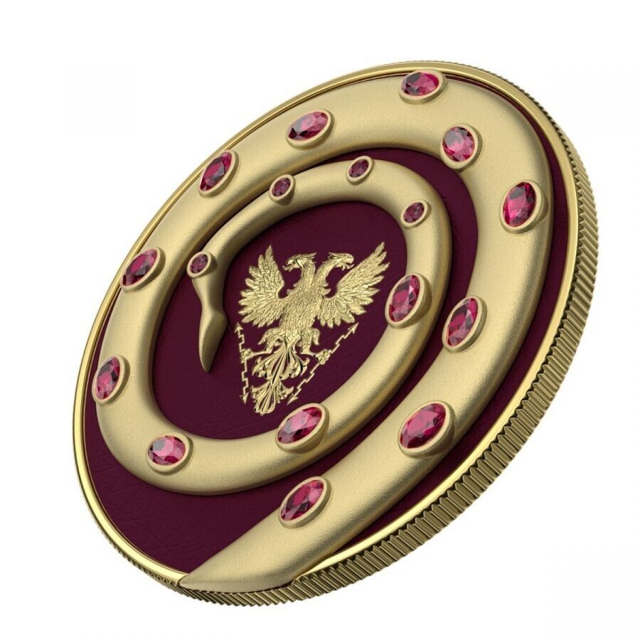 2 X 1 Oz Silver Coin 2020 5 Mark Fafnir Set - Gold Gloss and Gold Matte Crystals-classypw.com-13