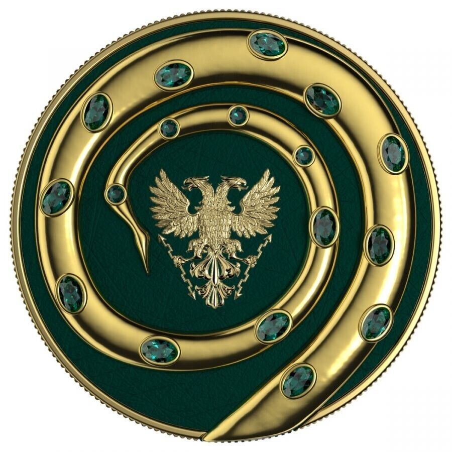 2 X 1 Oz Silver Coin 2020 5 Mark Fafnir Set - Gold Gloss and Gold Matte Crystals-classypw.com-6