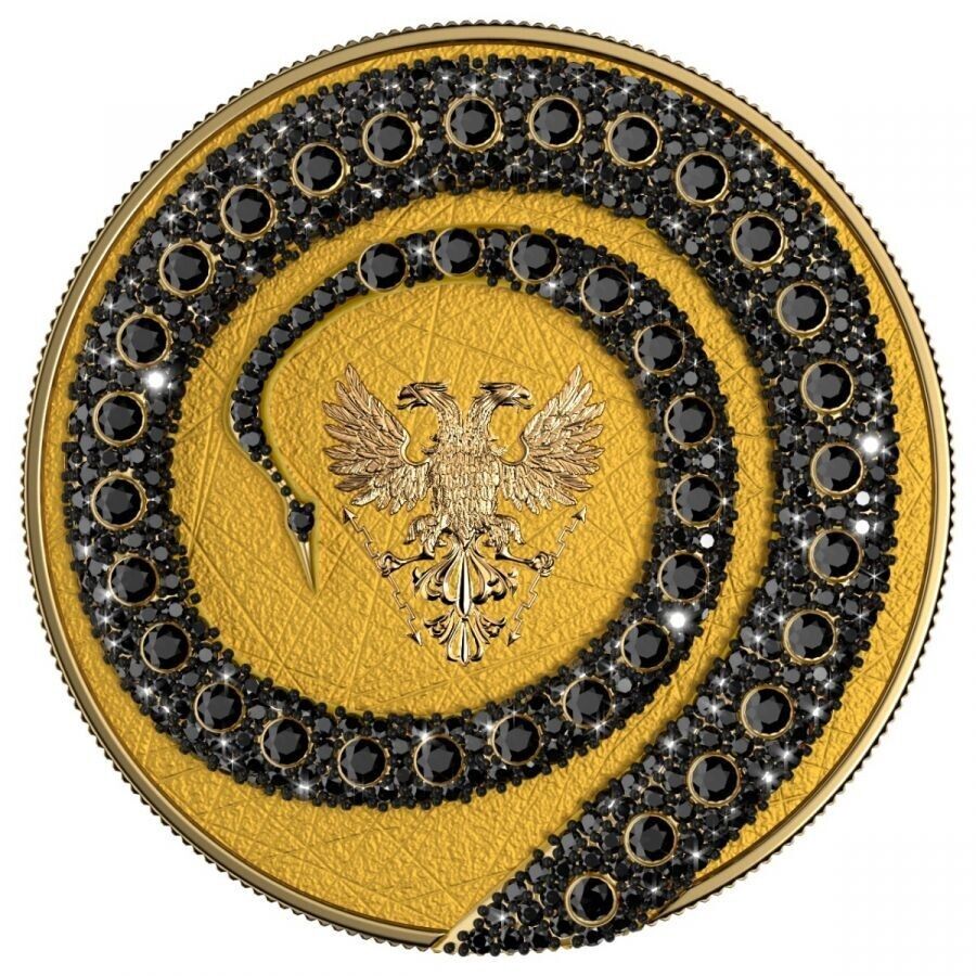 2 X 1 Oz Silver Coin 2020 5 Mark Fafnir Set - Gold Green No 2 Big Dots Crystals-classypw.com-7