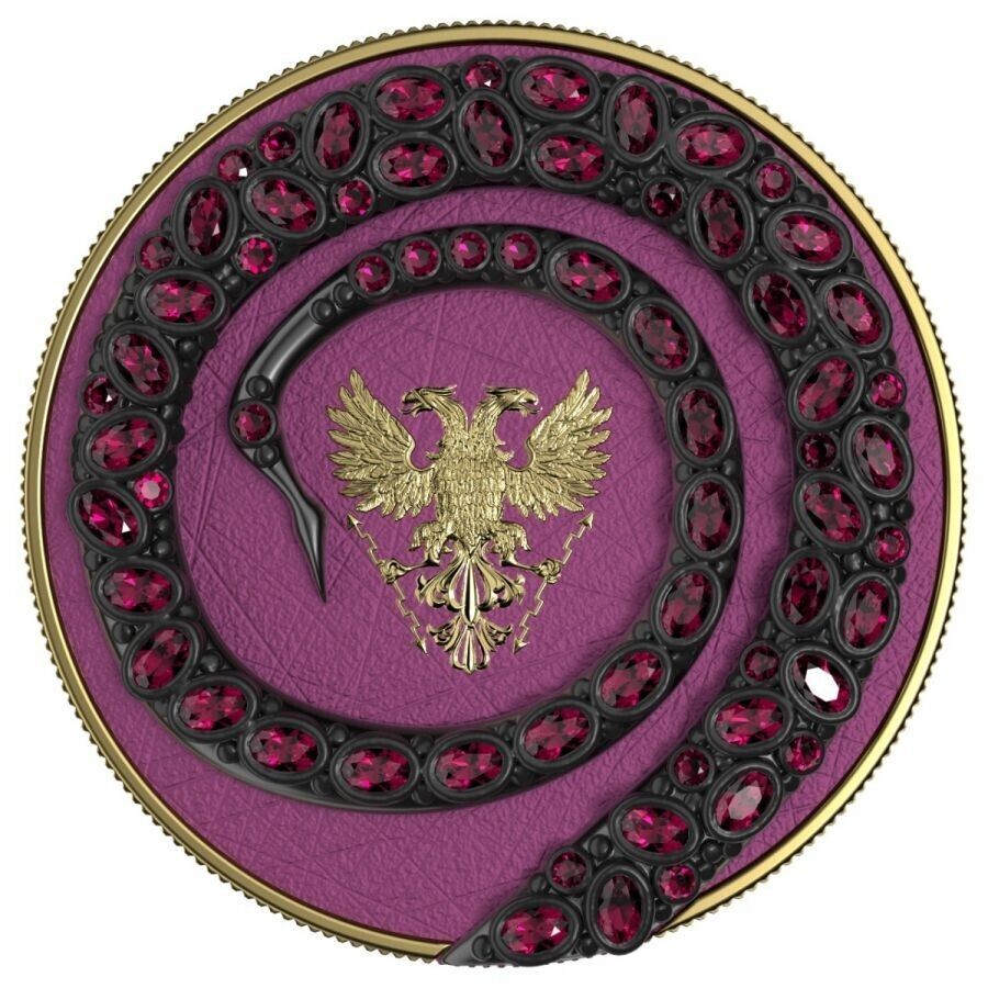 2 X 1 Oz Silver Coin 2020 5 Mark Fafnir Set Green Purple Carapace No 3 Crystals-classypw.com-4