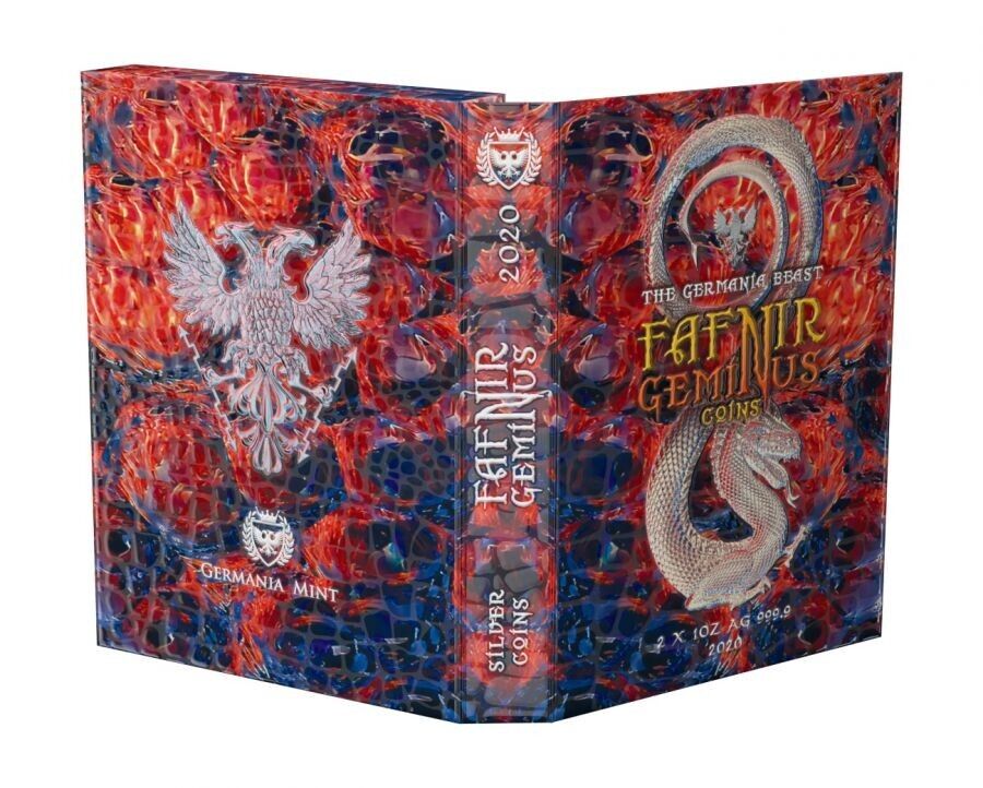 2 X 1 Oz Silver Coin 2020 5 Mark Fafnir Set - Silver Gloss &amp; Silver Matte Stones-classypw.com-15