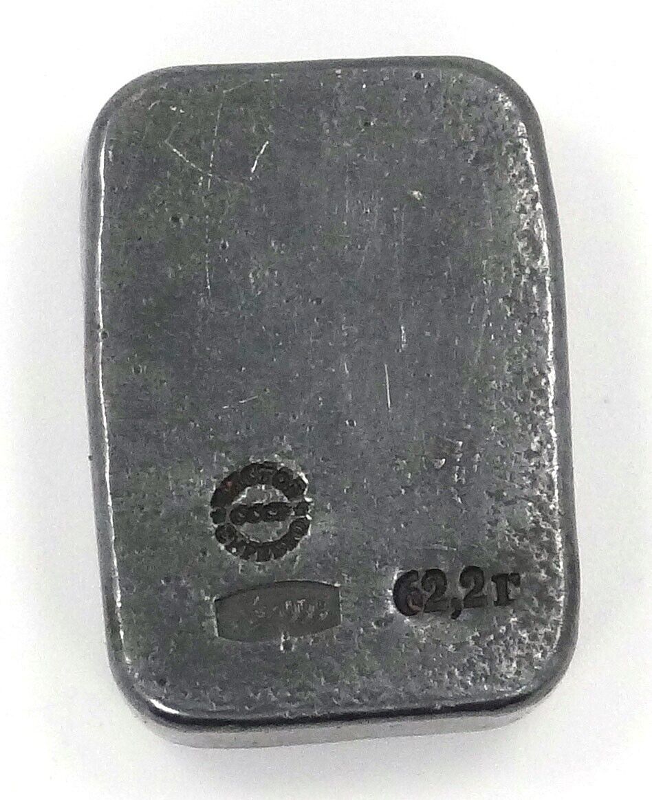 2 oz Silver Vintage USSR CCCP Soviet Union Old Hand Poured Bar 62.2G RARE-classypw.com-2