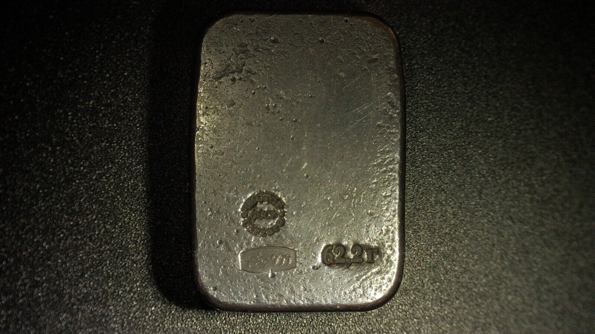 2 oz Silver Vintage USSR CCCP Soviet Union Old Hand Poured Bar 62.2G RARE-classypw.com-4