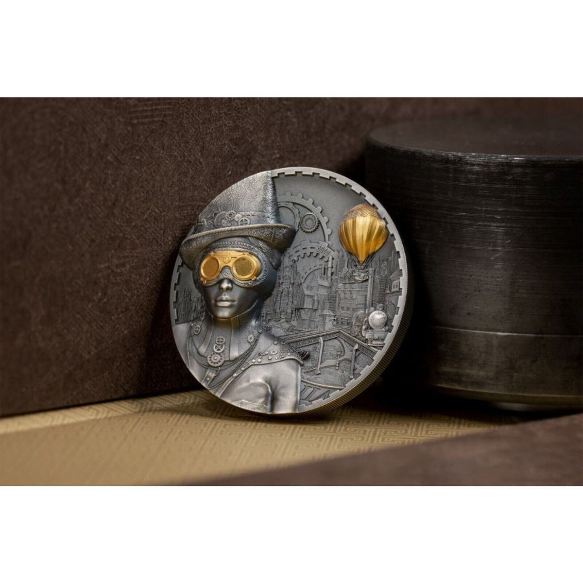 3 Oz Silver Coin 2020 $20 Cook Islands Steampunk Antique Ultra High Relief Coin-classypw.com-3