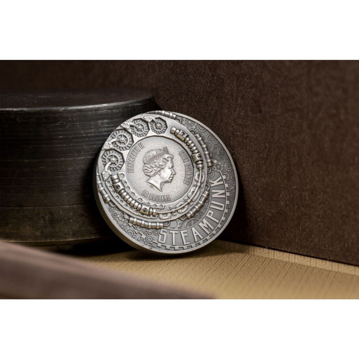 3 Oz Silver Coin 2020 $20 Cook Islands Steampunk Antique Ultra High Relief Coin-classypw.com-4