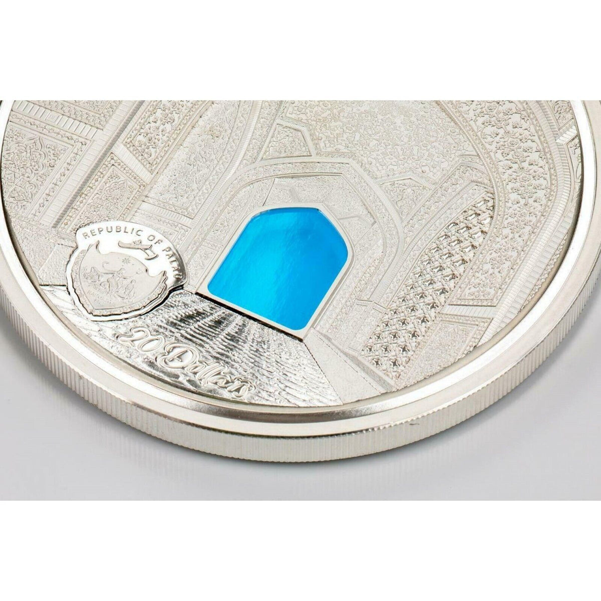 3 Oz Silver Coin 2020 $20 Palau Tiffany Art Isfahan Proof Ultra High Relief Coin-classypw.com-4