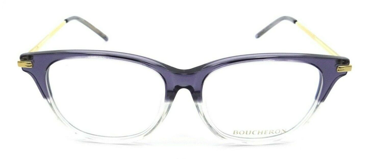 Boucheron Eyeglasses Frames BC0027OA 004 54-16-145 Gray - Clear / Gold Asian Fit-889652030791-classypw.com-2