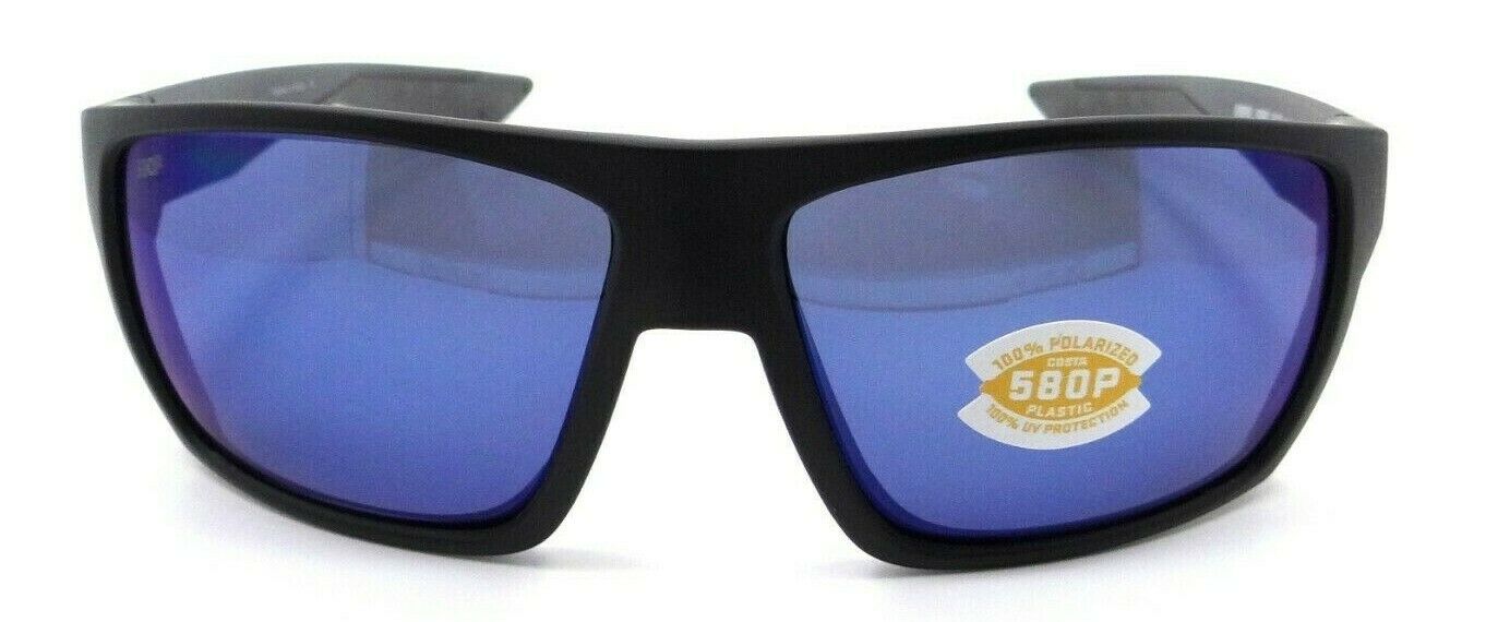 Costa Del Mar Gafas De Sol Bloke 61-14-124 Negro Mate - Gris / Azul Espejo 580P